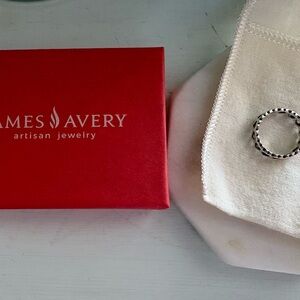 James Avery Silver Heart Cutout Stackable Ring